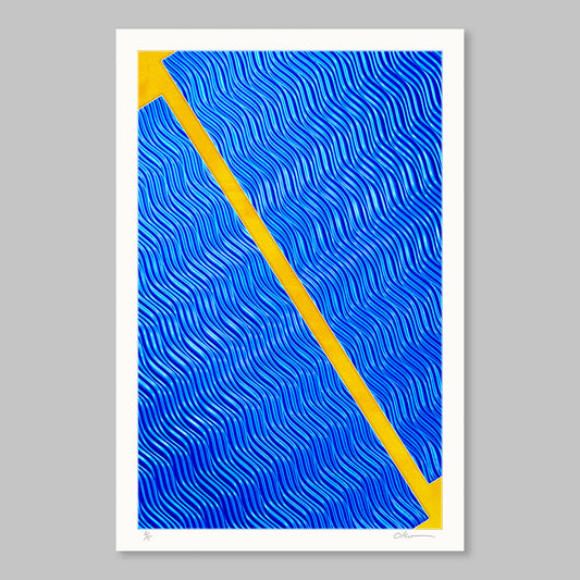 Two Squares #64, Blue on Yellow