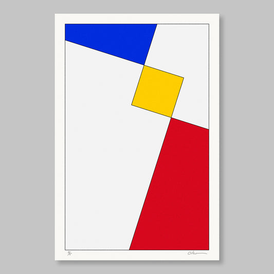 Two Squares #35, Red, Blue, & Yellow