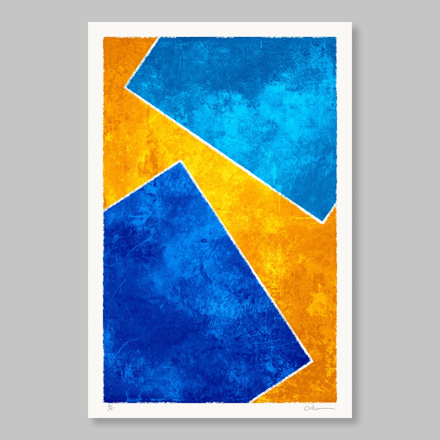 Two Squares #23, Blue on Yellow