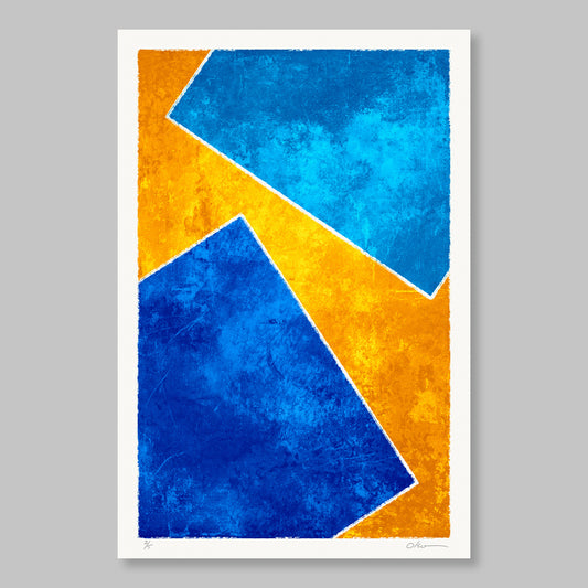 Two Squares #23, Blue on Yellow
